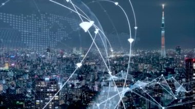 5G ve AI teknolojisi, küresel iletişim ağı konsepti. 6G teknolojisi.