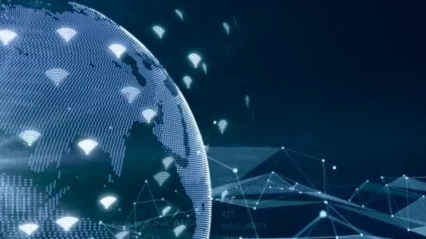 Technology Global Communication Network Concept Technology — Stock Video