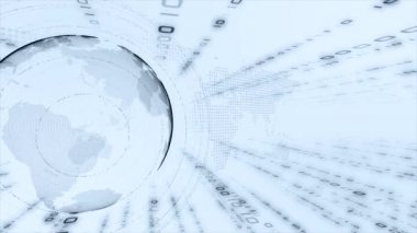 5G ve AI teknolojisi, küresel iletişim ağı konsepti. 3B Görüntü.