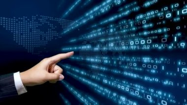 5G ve AI teknolojisi, küresel iletişim ağı konsepti. 3B Görüntü.