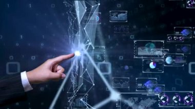 5G ve AI teknolojisi, küresel iletişim ağı konsepti. 3B Görüntü.