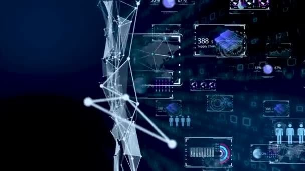 5G和Ai技术 全球通信网络概念 3D说明 — 图库视频影像