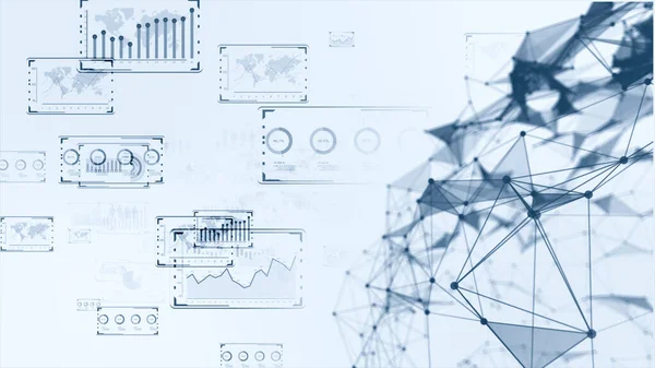 5G和Ai技术 全球通信网络概念 3D说明 — 图库照片