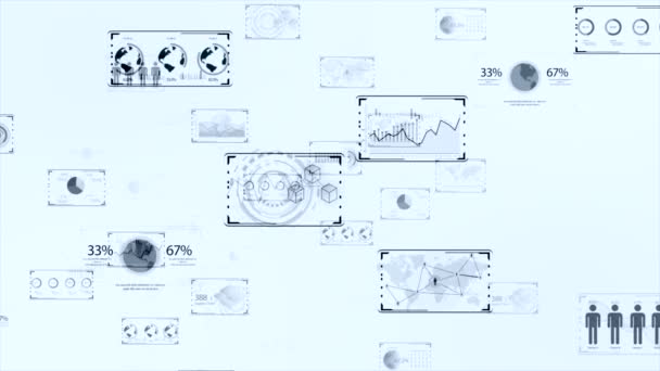 Business Infographics Set Med Olika Diagram Illustration Visualiseringselement Marknadsföringsdiagram Och — Stockvideo
