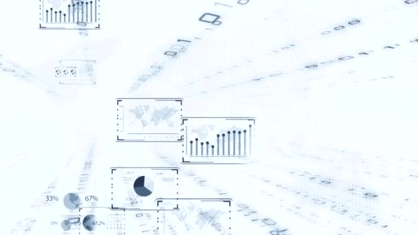 Zakelijke Infographics Set Met Verschillende Diagram Illustratie Gegevens Visualisatie Elementen — Stockvideo