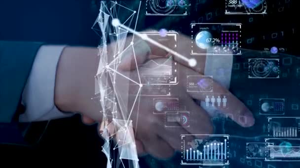 Conjunto Infografías Negocios Con Ilustración Diagrama Diferente Elementos Visualización Datos — Vídeo de stock