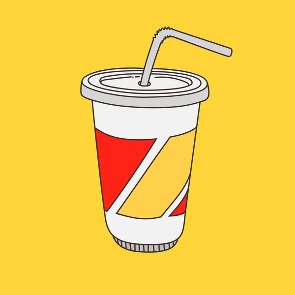 Handgezeichnete Tasse im Cartoon-Stil mit Getränk — Stockvektor