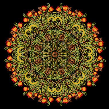 Yuvarlak khokhloma desen