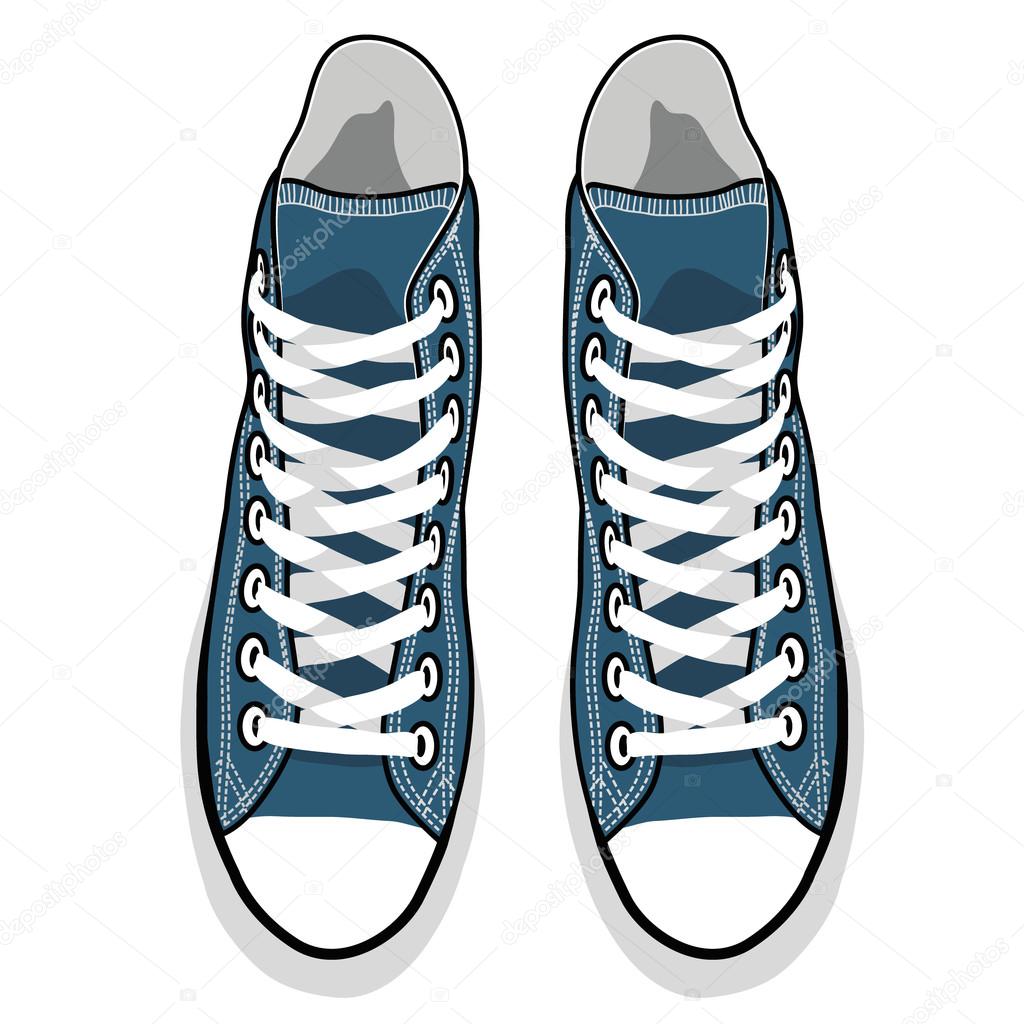 Vector isolated cartoon blue sneakers Stock Vector Image by ©meinlp_comm  #90032372