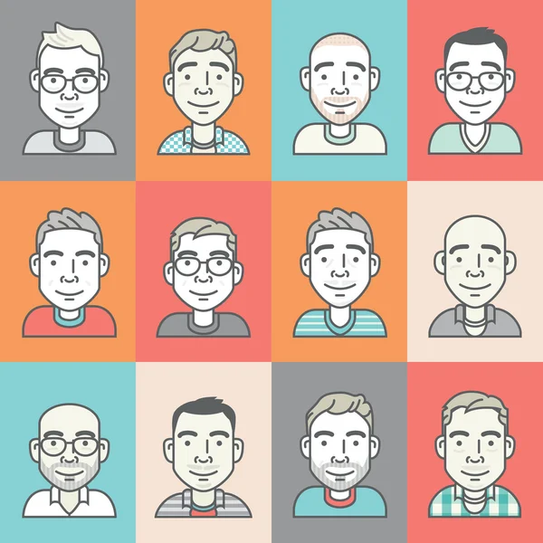 Ensemble de personnages vectoriels hipster de style dessin animé — Image vectorielle