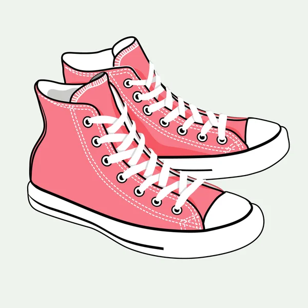 Vector isolerade cartoon rosa sneakers — Stock vektor