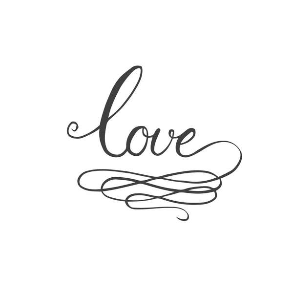 Amore calligrafia disegnata a mano — Vettoriale Stock