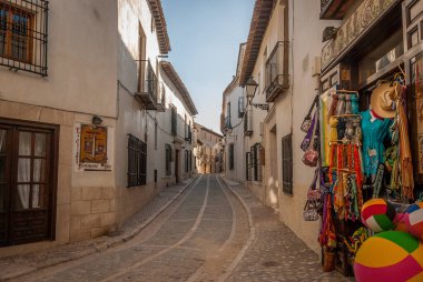 Tipik Chinchon, Madrid sokakları. İspanya