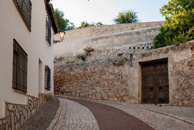 Tipik Chinchon, Madrid sokakları. İspanya