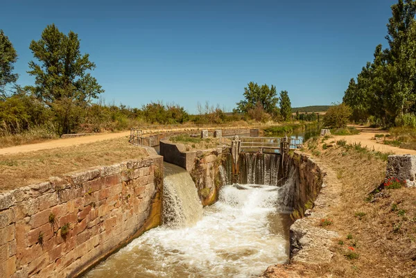Canal Castilla Als Het Gaat Door Provincie Palencia — Stockfoto