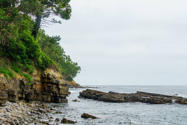 Waves hitting on the rock