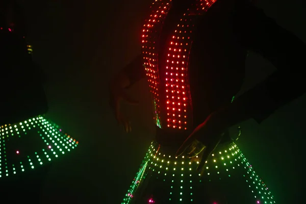Dwie Seksowne Tancerki Disco Poruszają Się Kostiumach Imprezy Tańce — Zdjęcie stockowe