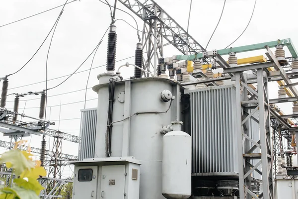 Elektrický Transformátor Elektrické Rozvodně Energetika Průmysl — Stock fotografie