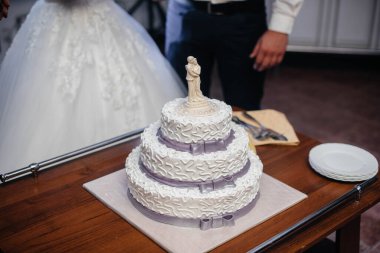 Bir şölende doğum günü pastası. Tatlı.