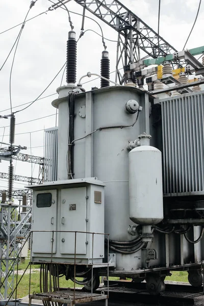Elektrický Transformátor Elektrické Rozvodně Energetika Průmysl — Stock fotografie