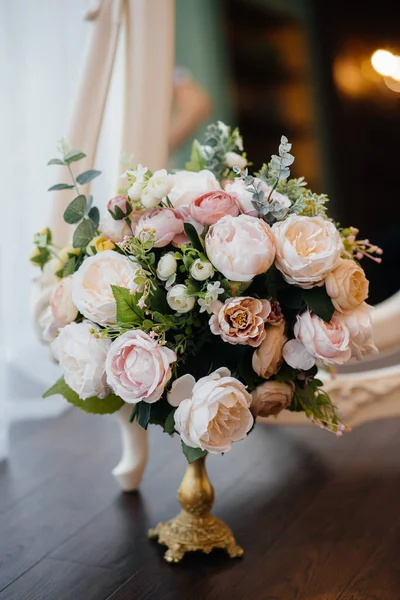 Fedi Nuziali Altri Accessori Primo Piano Durante Riunione Della Sposa — Foto Stock