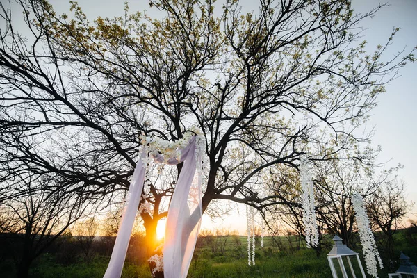 Arco Casamento Decorado Moderno Para Cerimônia Casamento Decoração Casamento — Fotografia de Stock