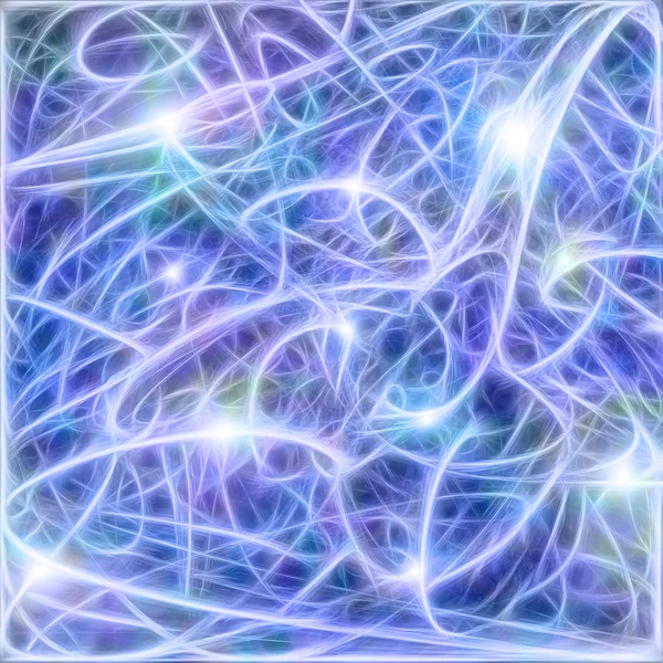 파란색과 보라색 빛 프랙탈 — 스톡 사진