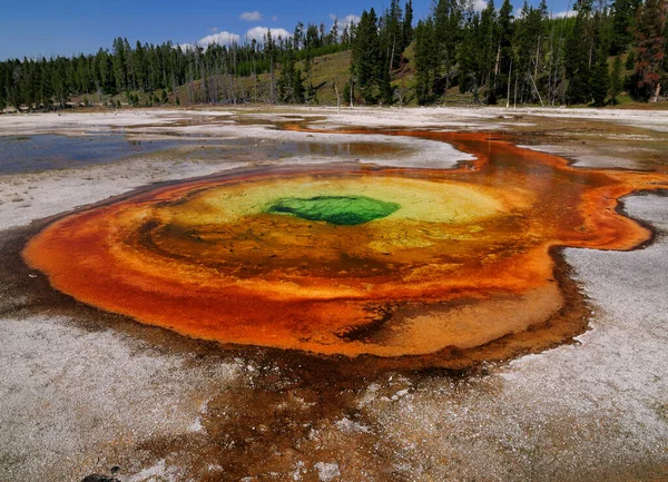 Kleurrijk Chromatisch Zwembad Bij Upper Geyser Basin Yellowstone National Park — Stockfoto