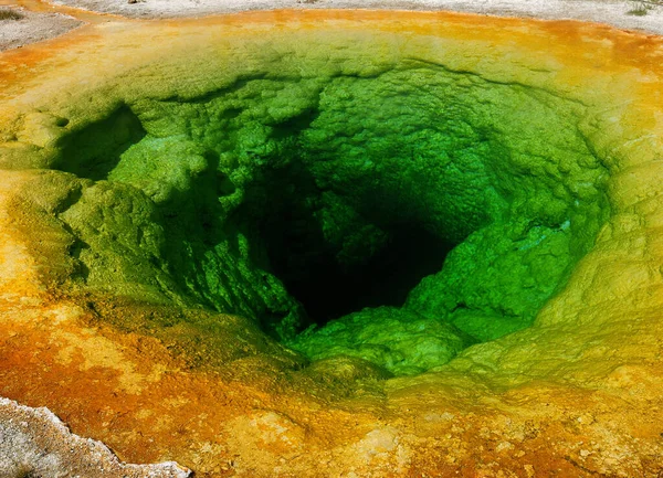 Kleurrijke Morning Glory Pool Bij Upper Geyser Basin Yellowstone National — Stockfoto