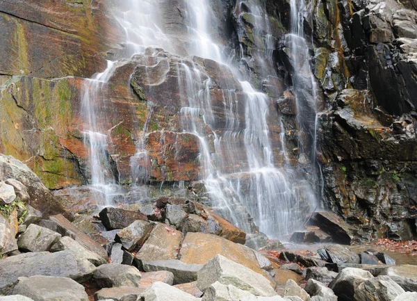 Hosszú Időn Folyt Víz Hickory Nut Falls Ban Chimney Rock — Stock Fotó