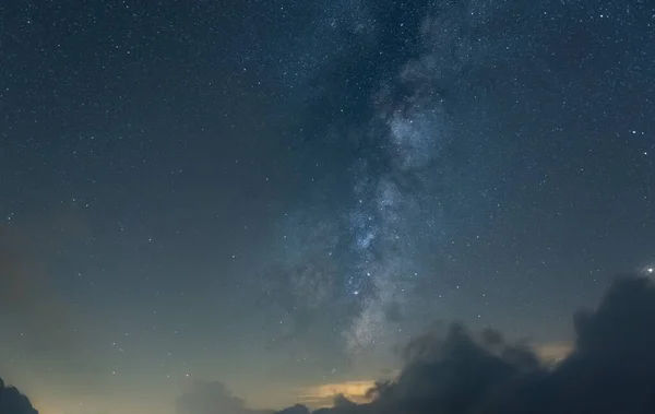 Paesaggio Con Lattea Galassia Cielo Notturno Con Stelle — Foto Stock