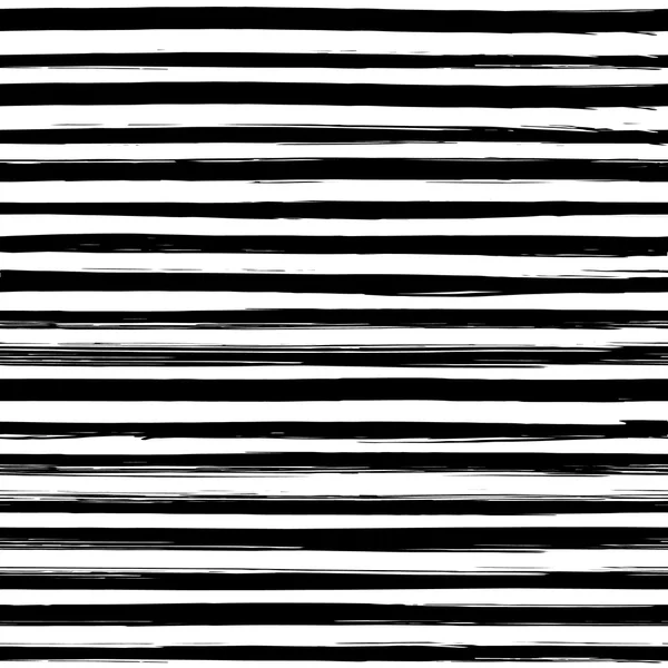 Seamless pattern with hand drawn black and white stripes — Stock Vector