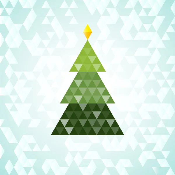 neşeli Noel yeşil ağaç, üçgen desen