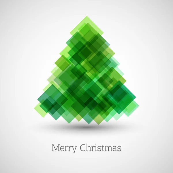 Yeşil kareler yapılmış soyut Noel ağacı