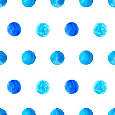 Mavi suluboya daireler vektör seamless modeli