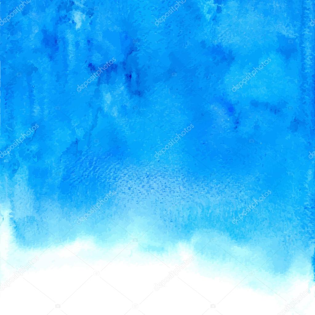 Vector blue abstract hand drawn watercolor background