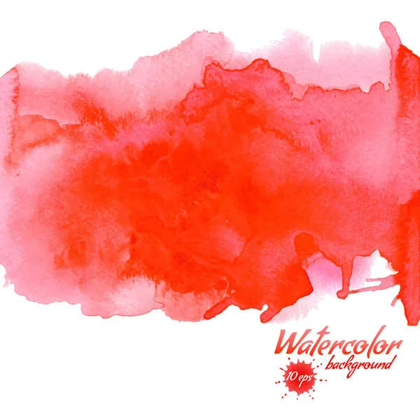 Red watercolor vector background for textures and backgrounds — Stock Vector