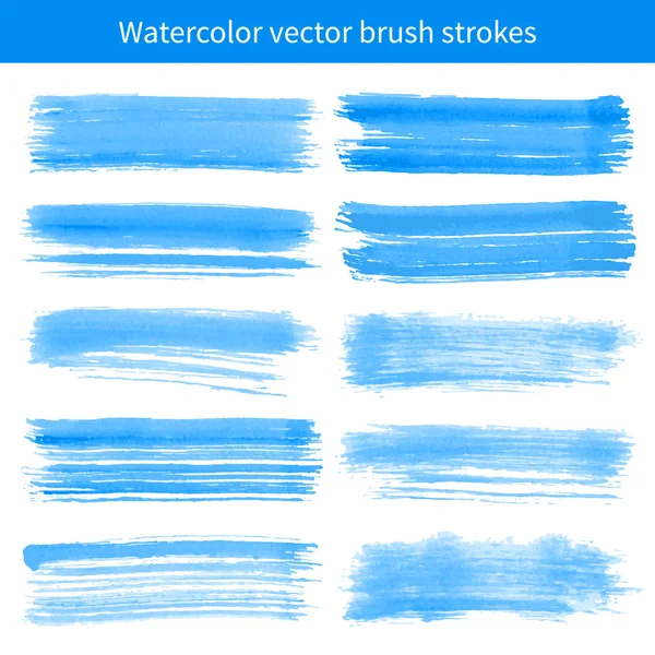 明るい青い水彩ブラシのベクター ストローク。あなたのデザインの要素. — ストックベクタ
