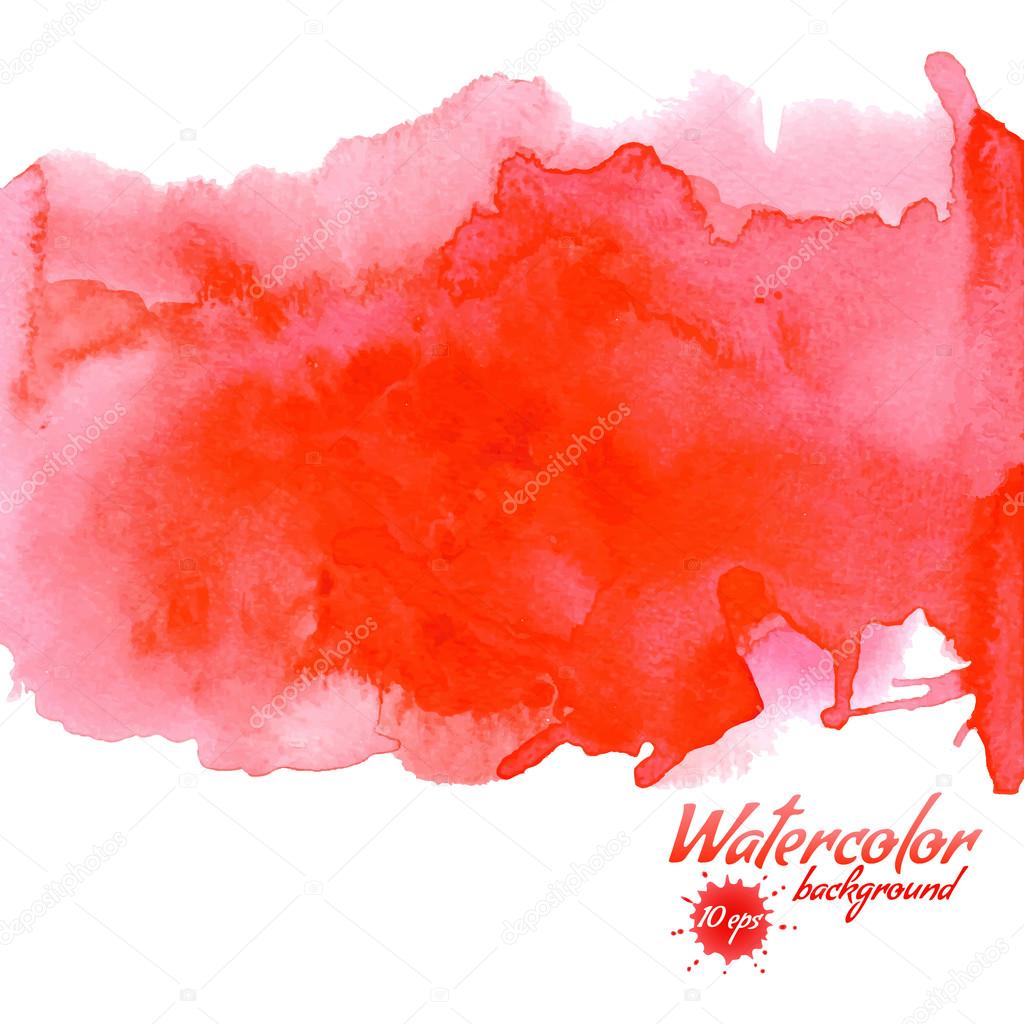 Red watercolor vector background for textures and backgrounds