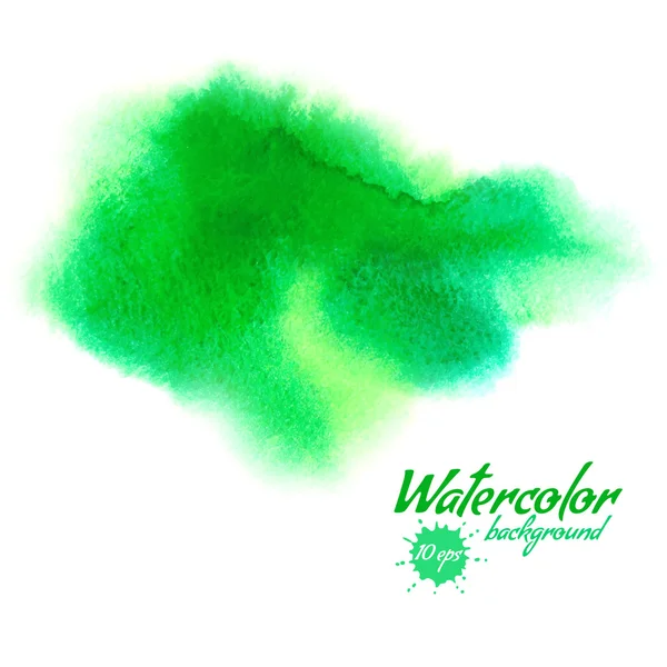Vektor zöld absztrakt kézzel rajzolt akvarell háttér a tervezési — Stock Vector