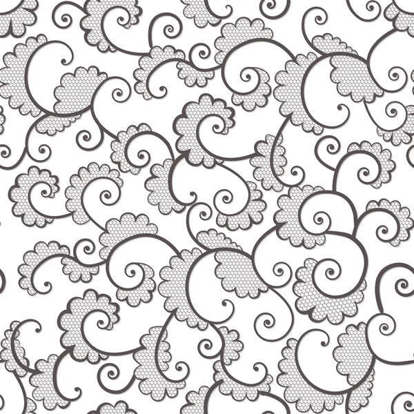 Seamless ornamental pattern with curls on white background — Stock Vector