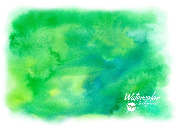 Fond d'aquarelle abstrait vert vectoriel dessiné à la main pour votre conception — Image vectorielle