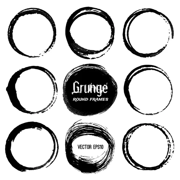 vektör yuvarlak grunge çerçeve kümesi