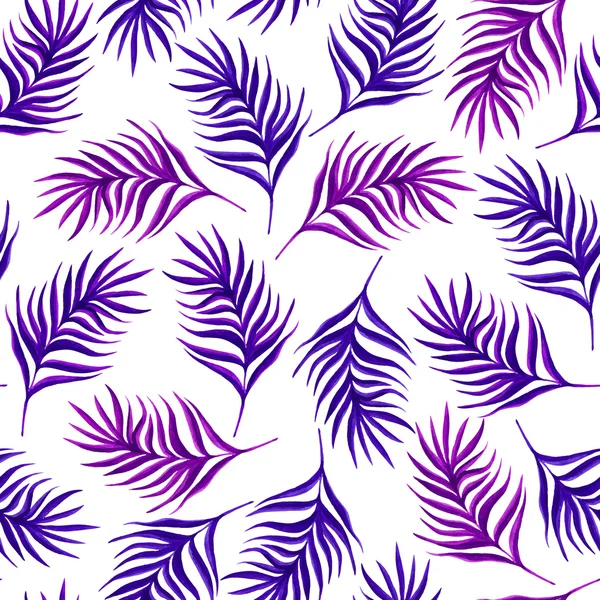 Λουλουδάτο μοτίβο άνευ ραφής με μοβ φύλλα και κλαδιά. — Διανυσματικό Αρχείο