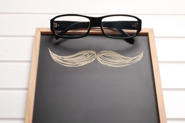 Glasses and mustache hand drawn