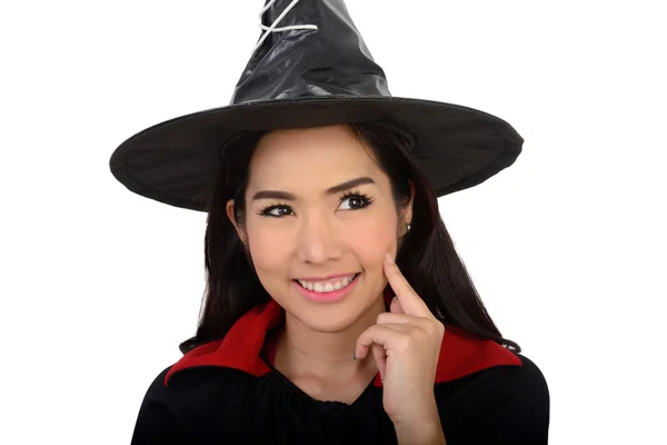 Carina strega ad Halloween . — Foto Stock