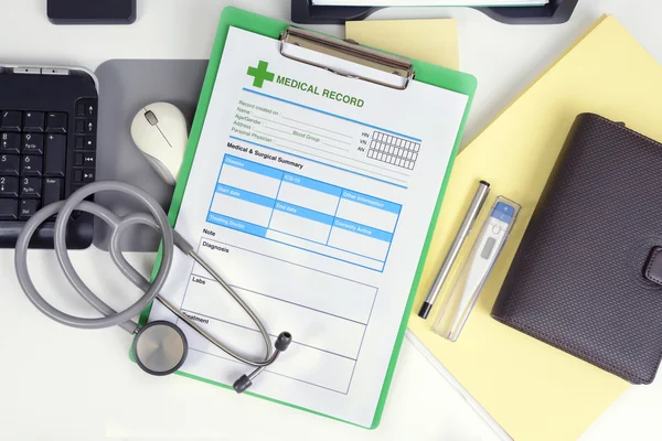 Medical record on desk. — Stock Photo, Image