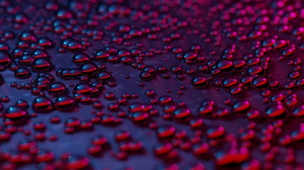 Glänzende Glänzende Blasen Unter Blauen Und Roten Neonlichtern Futuristisches Cyberpunk — Stockfoto