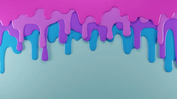 Dripping Layers Shades Blue Purple Abstract Concept Background Digital Render — Stock Photo, Image