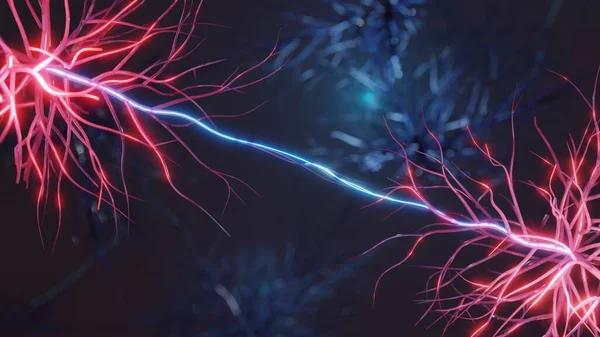 Duas Células Cerebrais Comunicar Neurociência Conceito Médico Renderização Digital — Fotografia de Stock